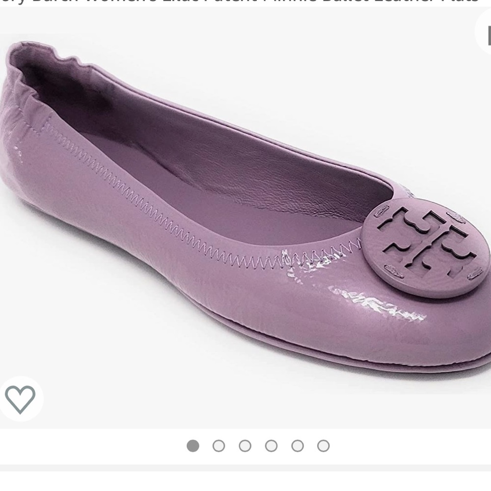 Tory Burch Minnie tan leather ballet flats with logo size 7